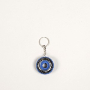 Spitfire Wheel Keychain Swirl Blue